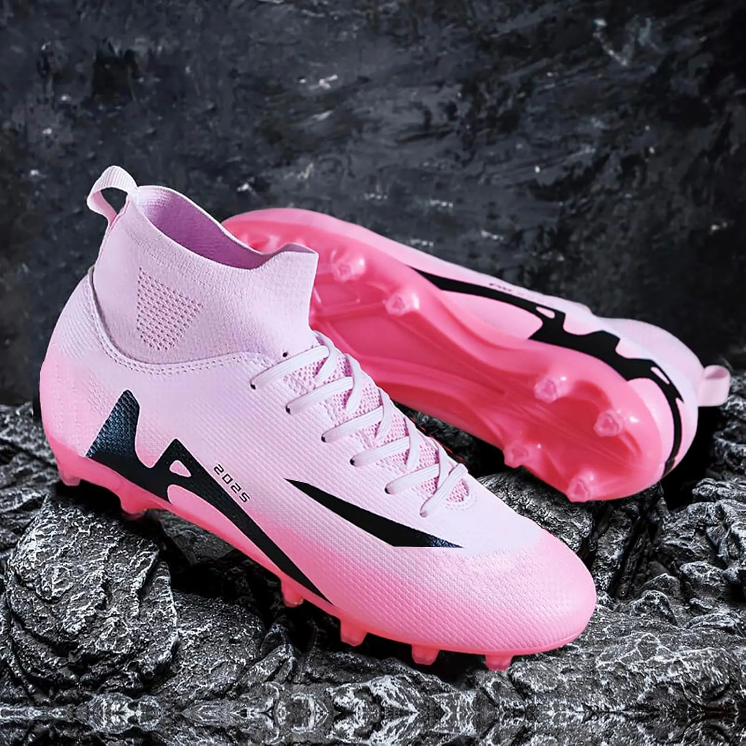 Boys' and Girls' Soccer Shoes TF Training Shoe Breathable, Anti Slip, Lightweight Sports Cleats for Boys and Girls' Football Suitable for Artificial Grass