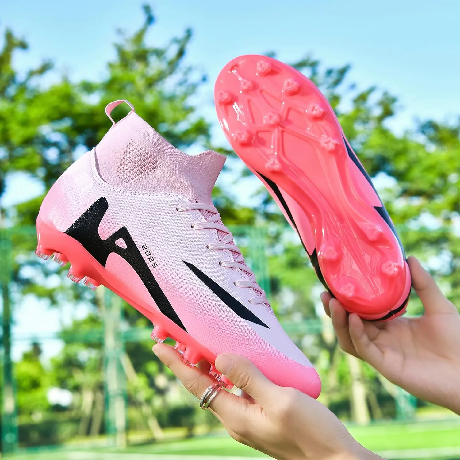 Boys' and Girls' Soccer Shoes TF Training Shoe Breathable, Anti Slip, Lightweight Sports Cleats for Boys and Girls' Football Suitable for Artificial Grass