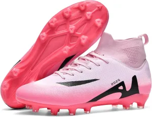 Boys' and Girls' Soccer Shoes TF Training Shoe Breathable, Anti Slip, Lightweight Sports Cleats for Boys and Girls' Football Suitable for Artificial Grass