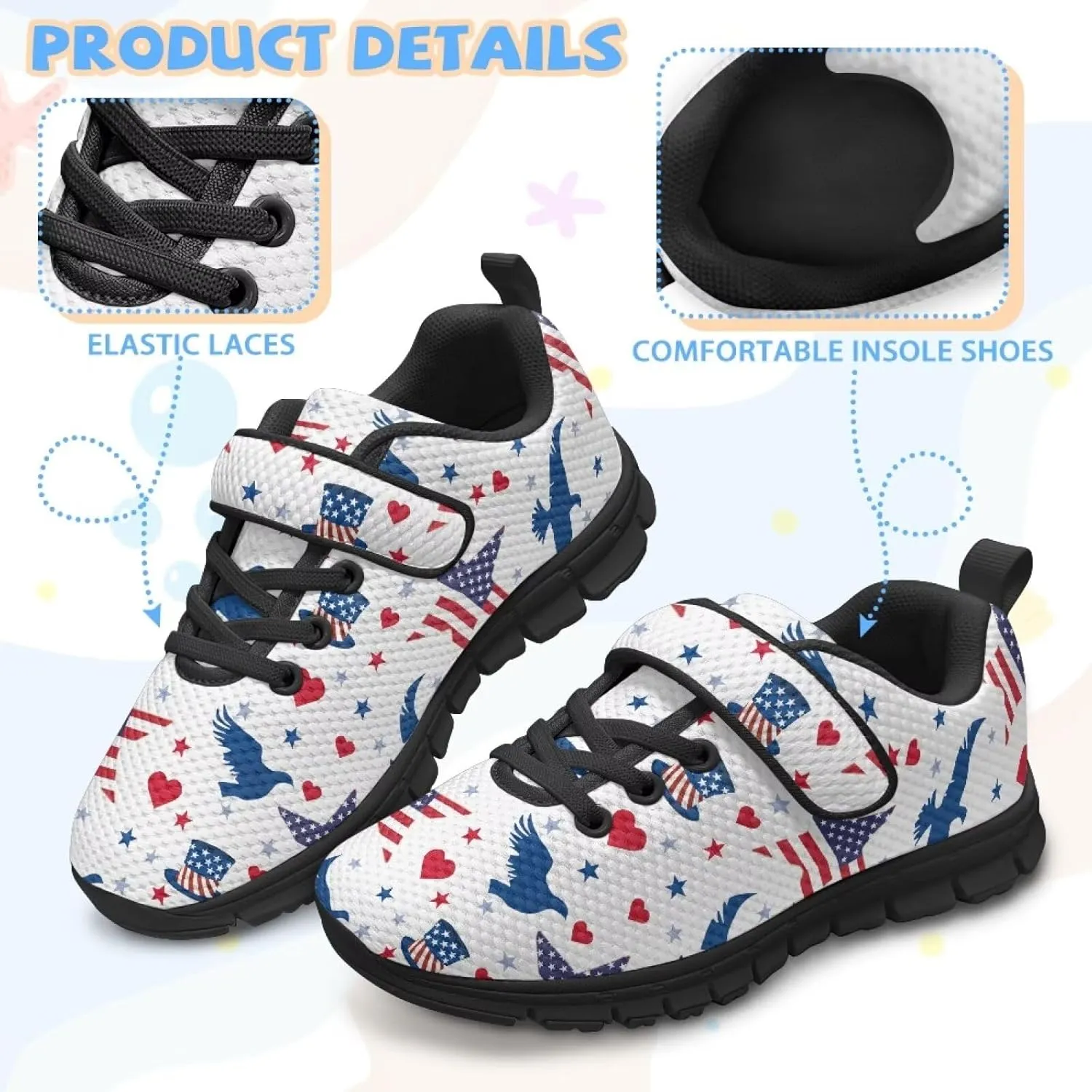 Boys'Skateboarding Shoes,Non-Slip Flat Tennis Shoes Children's Lightweight Strap Sneakers for Travel Jogging