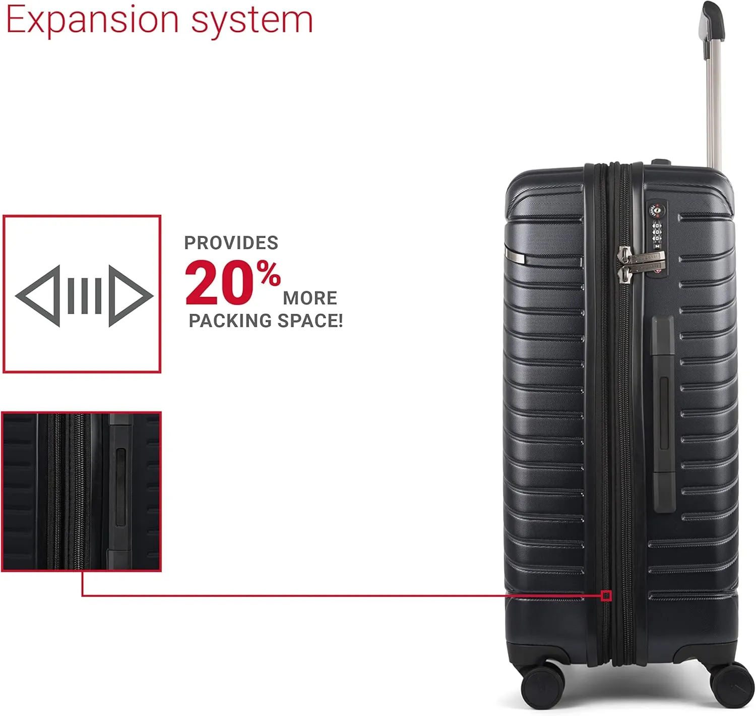 Bugatti Oslo Collection 3 Piece Hard Shell Luggage Set, Polycarbonate Expandable Suitcases with 360-Degree Spinner Wheels, 20 Inch Carry On, 24 Inch Mid-size, 28 Inch Large Bags, Navy