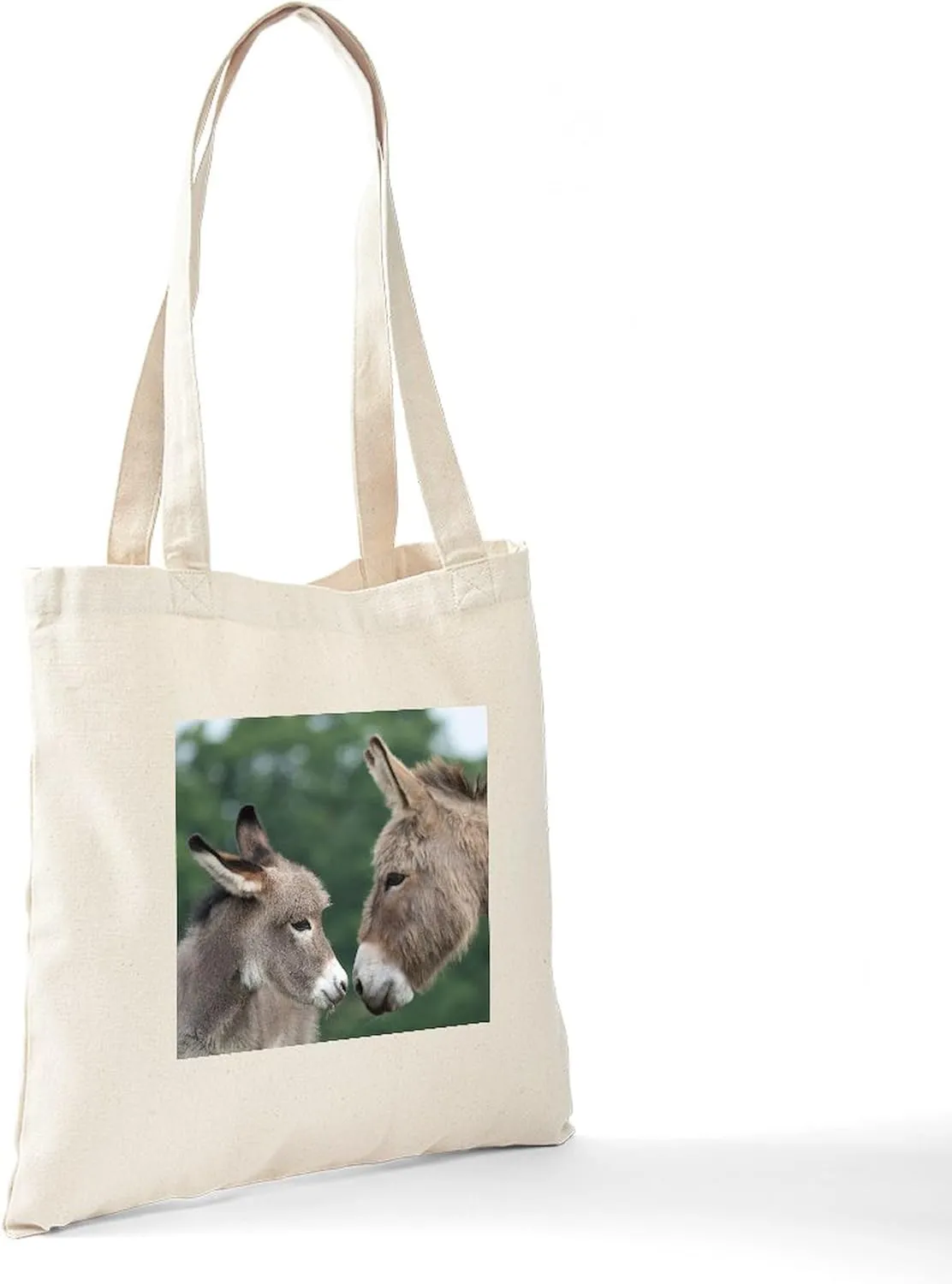 CafePress Donkey Clock Tote Bag Reusable Natural Beige Canvas Shopping Bag