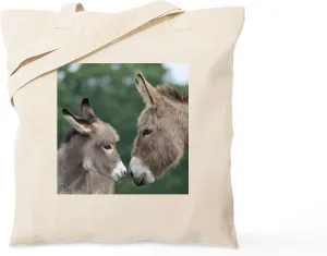CafePress Donkey Clock Tote Bag Reusable Natural Beige Canvas Shopping Bag