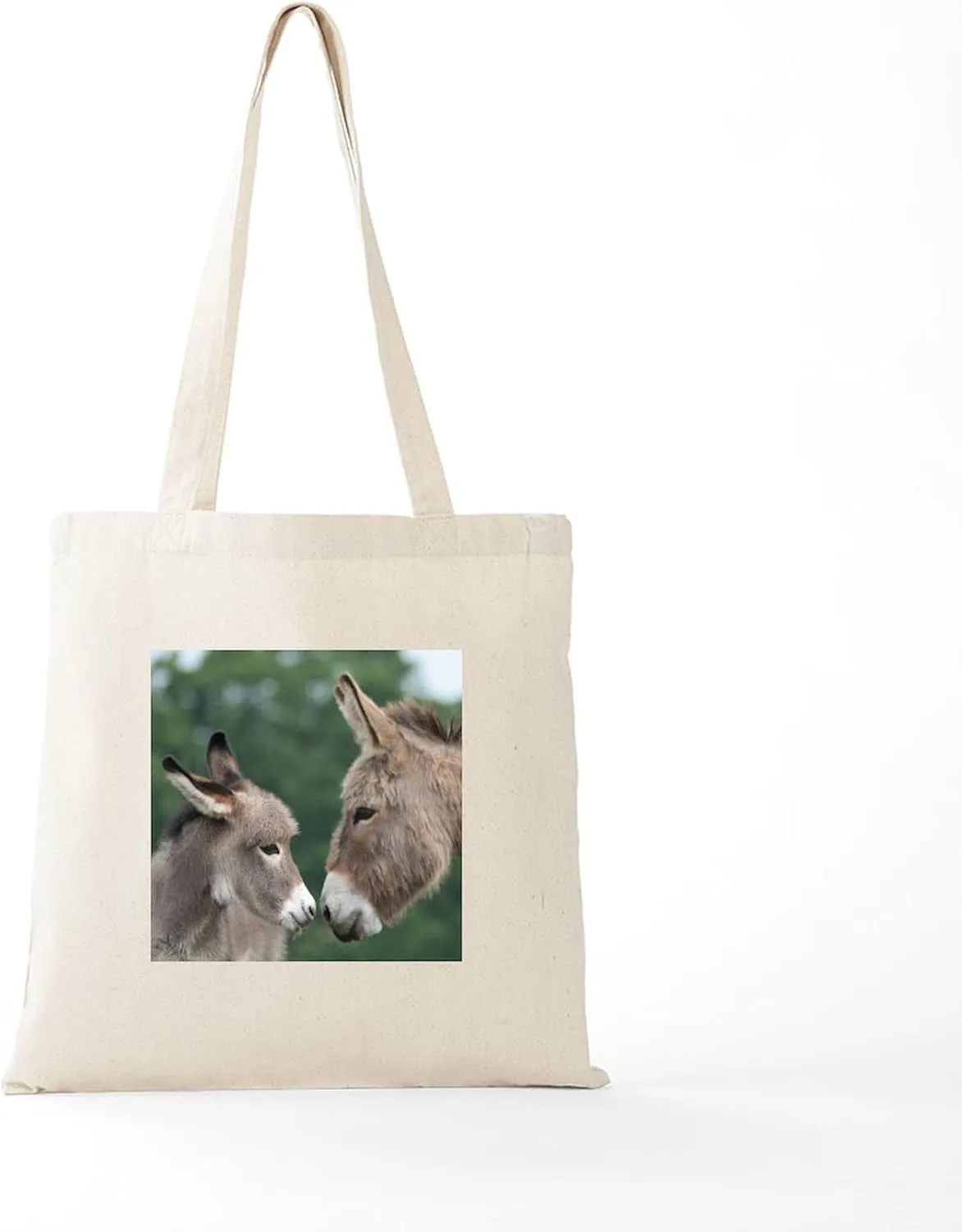 CafePress Donkey Clock Tote Bag Reusable Natural Beige Canvas Shopping Bag