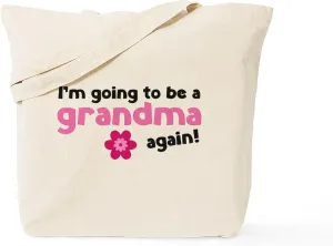 CafePress I'm Going To Be A Grandma Again Tote Bag Natural Canvas Tote Bag, Reusable Shopping Bag