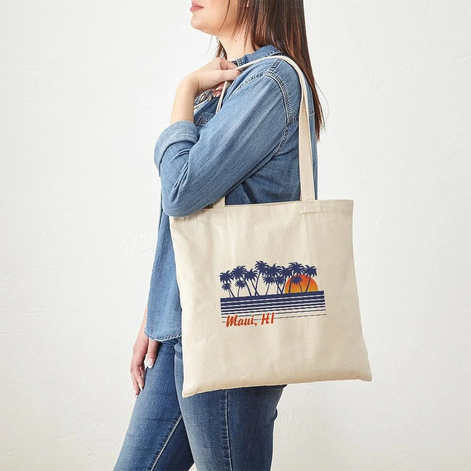 CafePress Maui Hawaii Tote Bag Reusable Natural Beige Canvas Shopping Bag