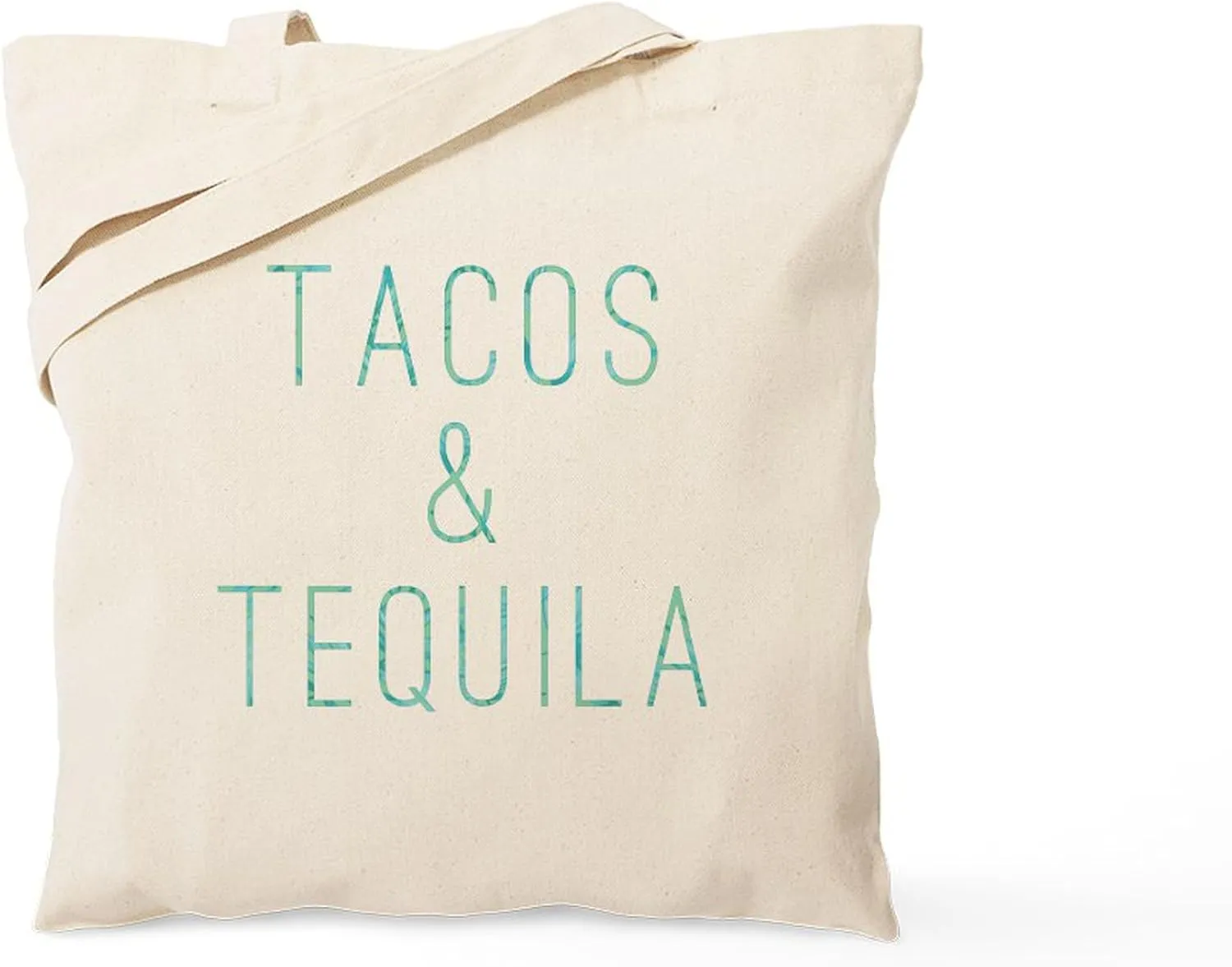 CafePress Tacos And Tequila Print Tote Bag Reusable Natural Beige Canvas Shopping Bag