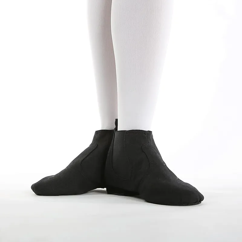 Canvas Jazz Shoes for Women Slip-on Jazz Dancing Boots with Elastic