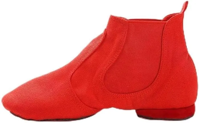 Canvas Jazz Shoes for Women Slip-on Jazz Dancing Boots with Elastic