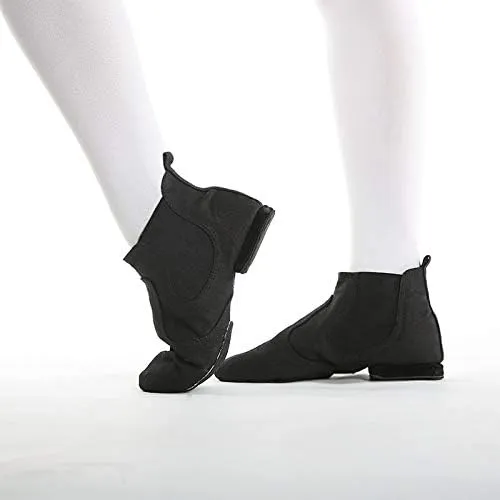 Canvas Jazz Shoes for Women Slip-on Jazz Dancing Boots with Elastic