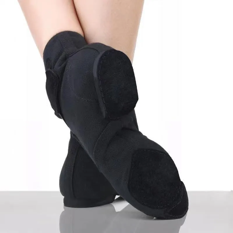 Canvas Jazz Shoes for Women Slip-on Jazz Dancing Boots with Elastic