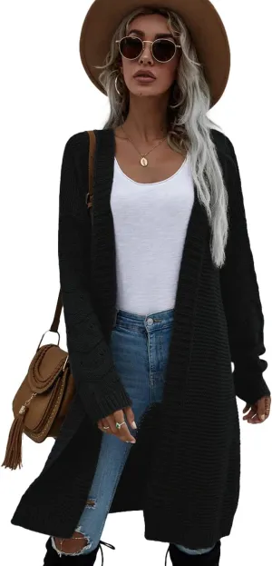 Cardigan Sweaters for Women Long Sleeve Open Cardigan Knit Chunky Cardigan Sweaters Coat