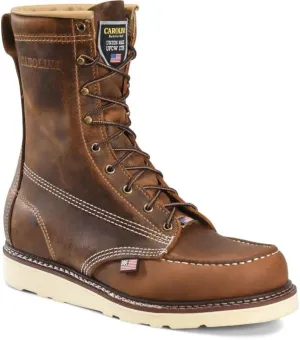Carolina AMP USA 8" Soft Moc Toe Work Boots for Men - USA Made, Old Town Folklore Leather Upper, Oil & Slip Resistant Outsole, Poron Insole