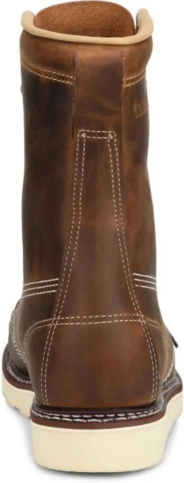 Carolina AMP USA 8" Soft Moc Toe Work Boots for Men - USA Made, Old Town Folklore Leather Upper, Oil & Slip Resistant Outsole, Poron Insole