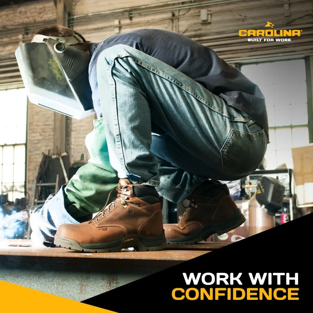Carolina Bruno Lo 6" Composite Toe Waterproof Work Boots for Men - Cushion Insole, AG7 Footbed, and Oil- and Slip-Resistant Rubber Outsole, EH-Rated