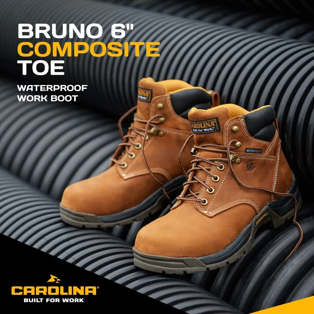 Carolina Bruno Lo 6" Composite Toe Waterproof Work Boots for Men - Cushion Insole, AG7 Footbed, and Oil- and Slip-Resistant Rubber Outsole, EH-Rated