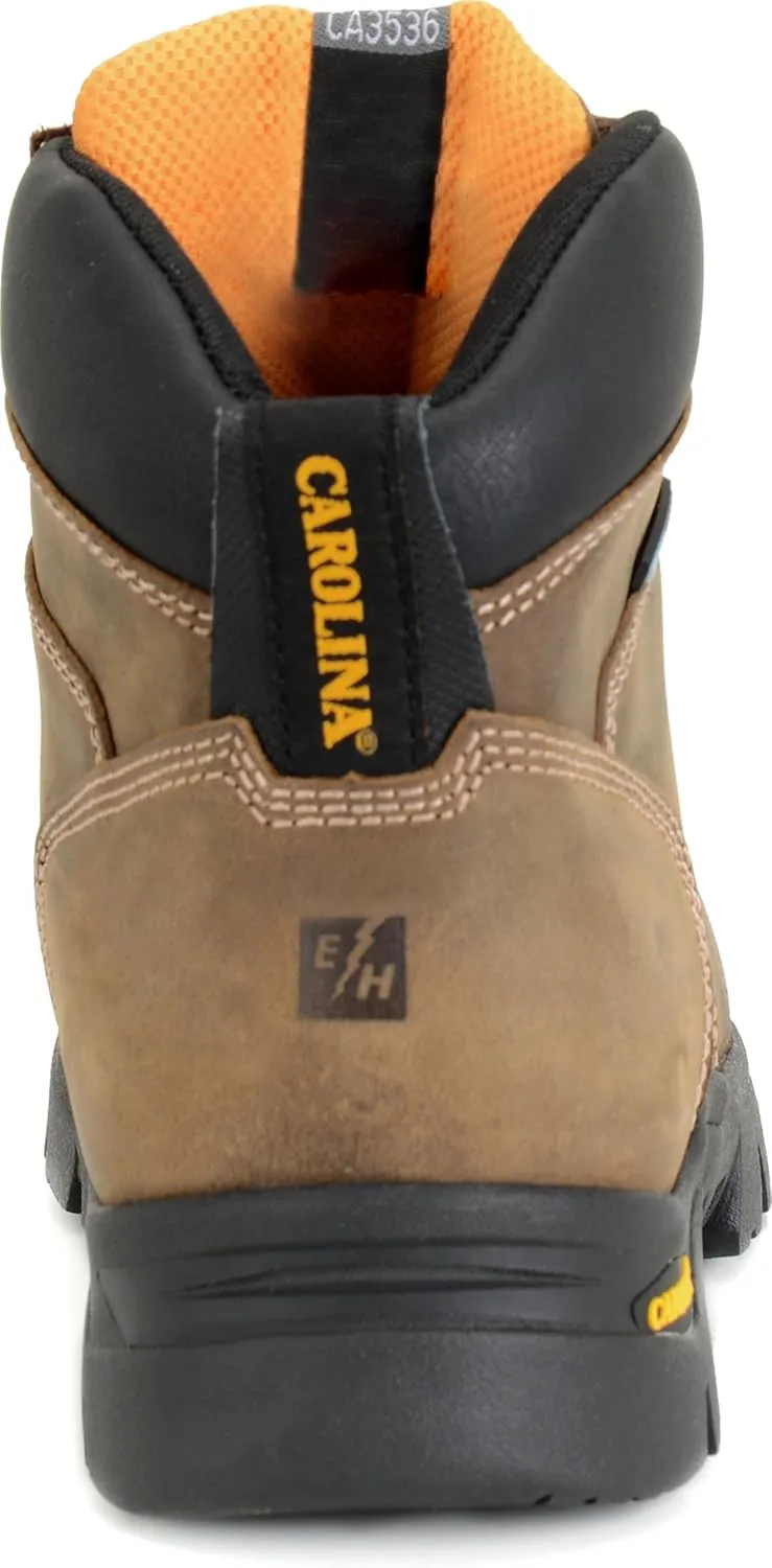 Carolina Circuit 6" Composite Toe Waterproof Work Boots for Men - Leather Upper with EVA Footbed and Oil- & Slip-Resistant Rubber Outsole, EH-Rated