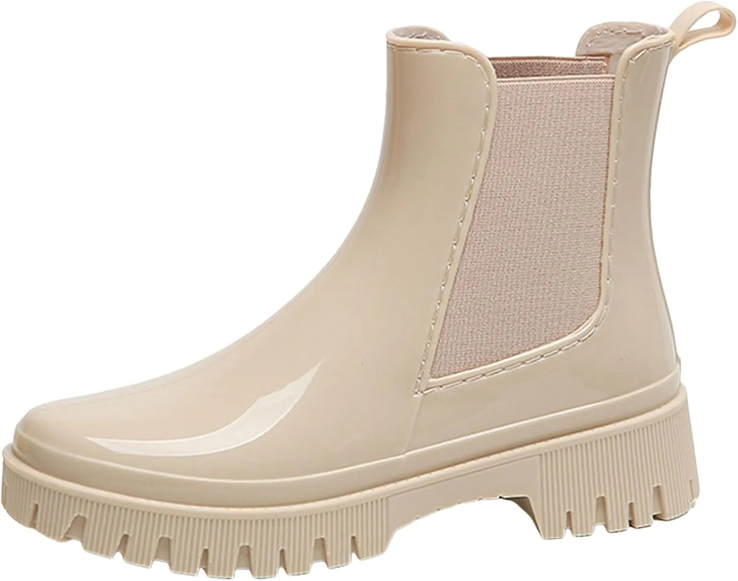 Cathalem Ankle Rain Boots for Women Waterproof Chelsea Rain Boots Rubber Boots Short Boots Anti Slip Lightweight Work Booties