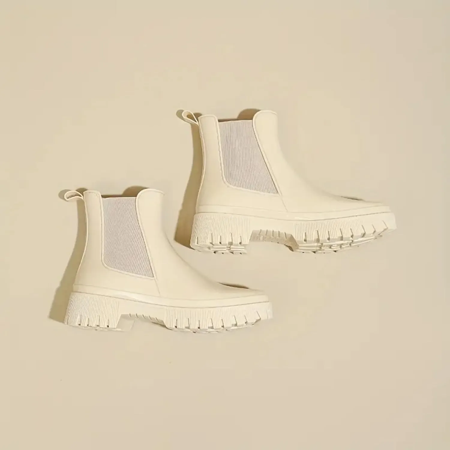 Cathalem Ankle Rain Boots for Women Waterproof Chelsea Rain Boots Rubber Boots Short Boots Anti Slip Lightweight Work Booties