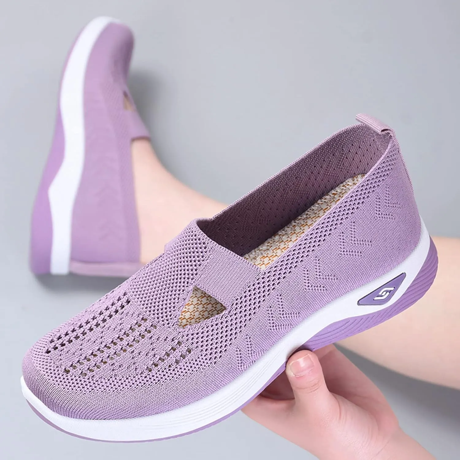Cathalem Orthopedic Shoes for Women Walking Slip on Diabetic Foam Shoes Hands Free Slip in Sneakers Arch Support