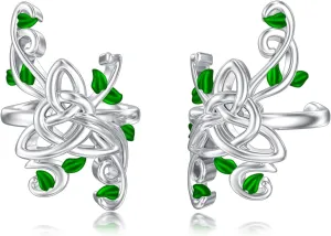 Celtic Ear Cuff Earrings Sterling Silver Tree of Life Ear Cuffs for Non Pierced Ears Branch Leaf Celtic Jewelry for Women