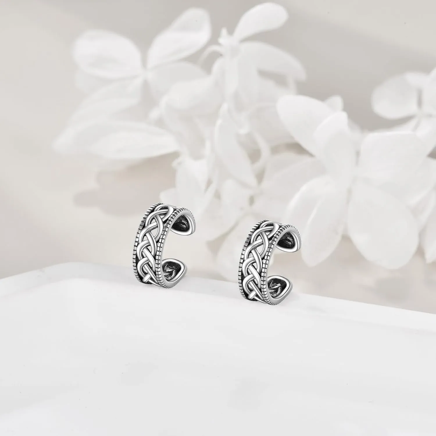 Celtic Knot Huggie Earrings Sterling Silver Star of David/Dachshund/Turtle Small Hoop Earrings Celtic Jewelry Gifts for Women