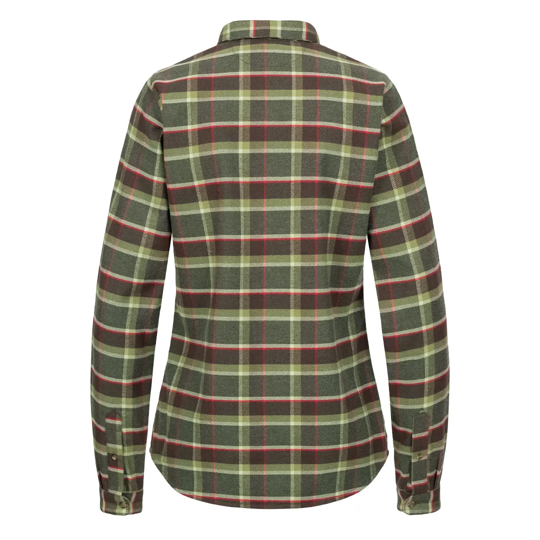 Charlotte Blouse - Olive/Red Checked by Blaser