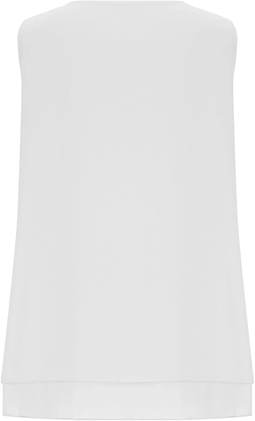 Chiffon Tank Tops for Women Summer Scoop Neck Sleeveless Tunic Shirts Casual Fashion Loose Fit Flowy Beach Blouse