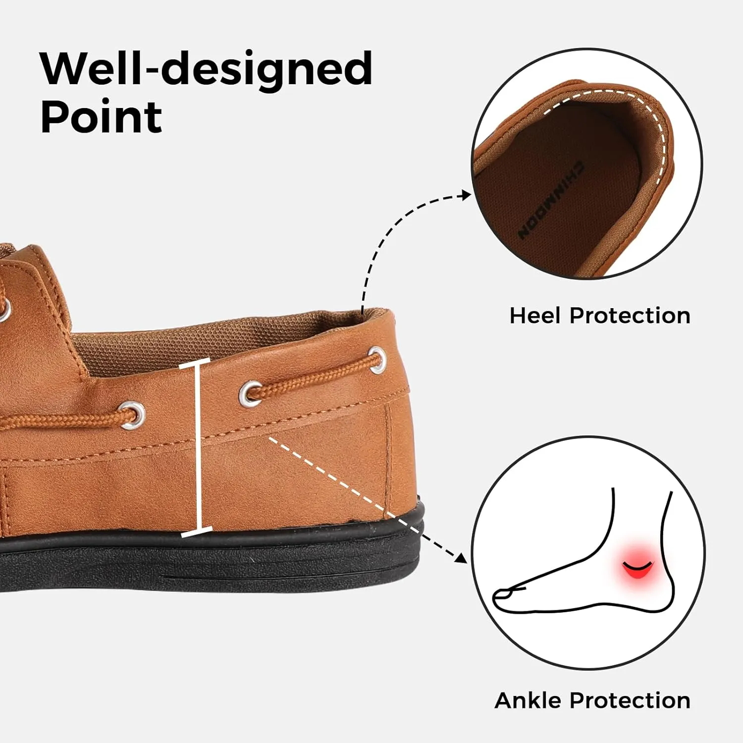 CHIN??MOON Men's Penny Loafers Slip-Ons Casual Boat Driving Walking Shoes Waterproof PU Footwear