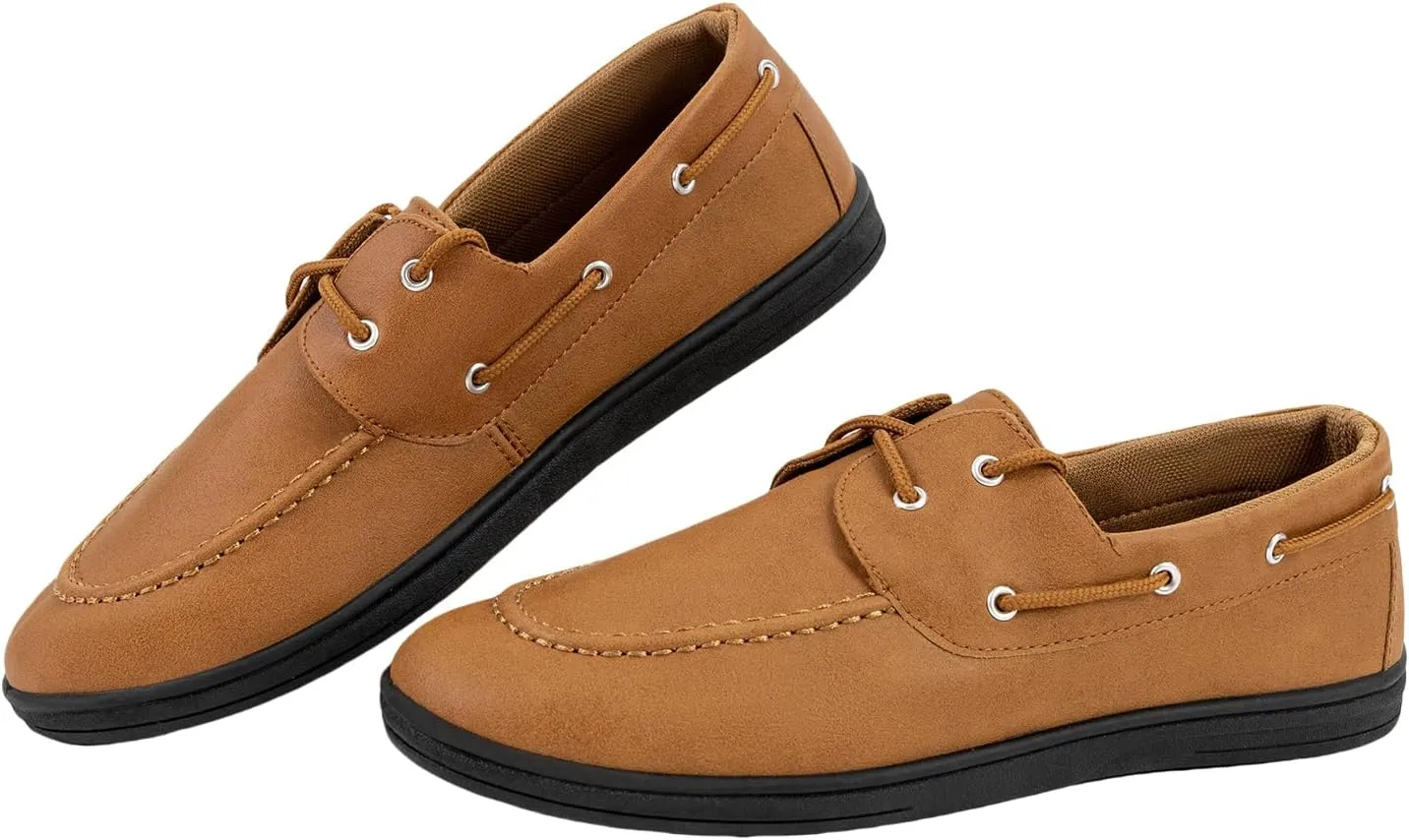 CHIN??MOON Men's Penny Loafers Slip-Ons Casual Boat Driving Walking Shoes Waterproof PU Footwear