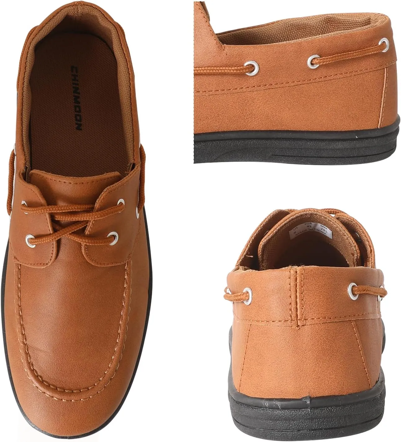 CHIN??MOON Men's Penny Loafers Slip-Ons Casual Boat Driving Walking Shoes Waterproof PU Footwear