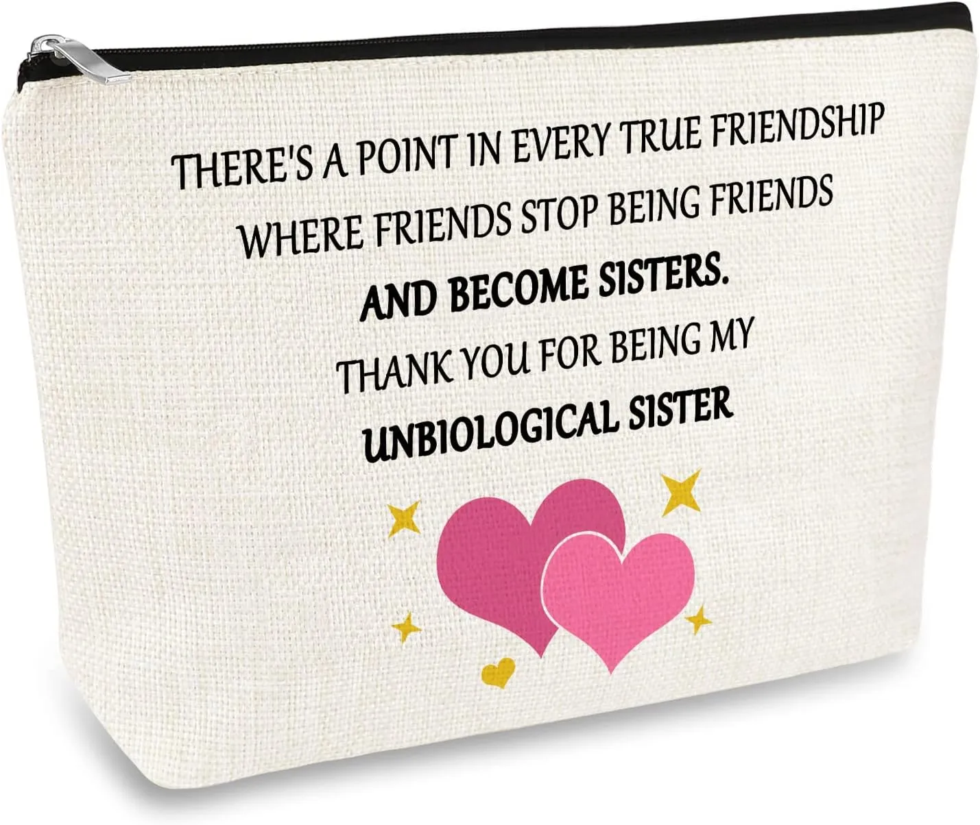 Christmas Best Friend Gift Makeup Bag Friendship Gift for Women Unbiological Sister Gift Cosmetic Bag Pouch Thanksgiving Birthday Gifts for Best Friend Bestie Soul Sister Gift Travel Toiletry Bag