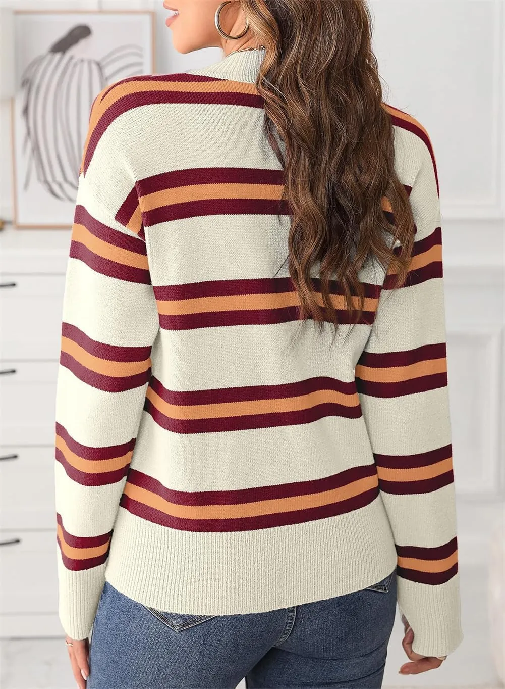Chunky Cardigan Sweaters for Women,Striped Cardigan Sweaters for Women,Chunky Knit Sweater