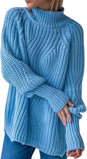 Chunky Knit Sweaters for Women Oversized Pullover Sweaters Loose Casual Cable Knit Fall Tops