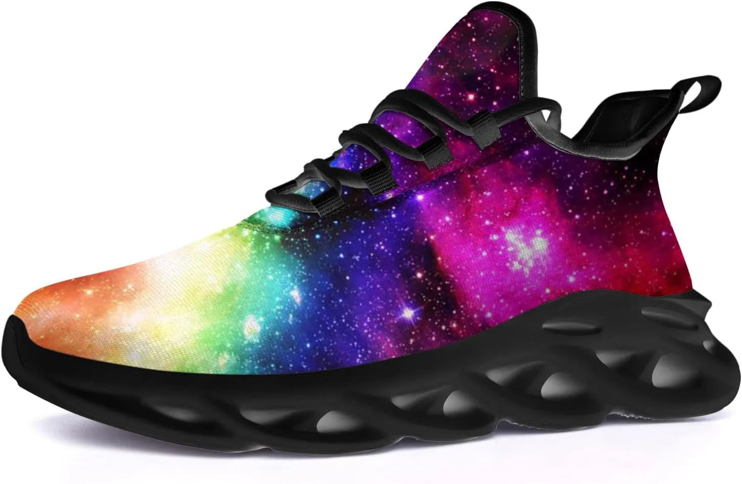 Ciadoon Galaxy Shoes for Men Women Road Running Shoes Non-Slip Walking Tennis Sneakers Cross Trainer Shoes Gifts