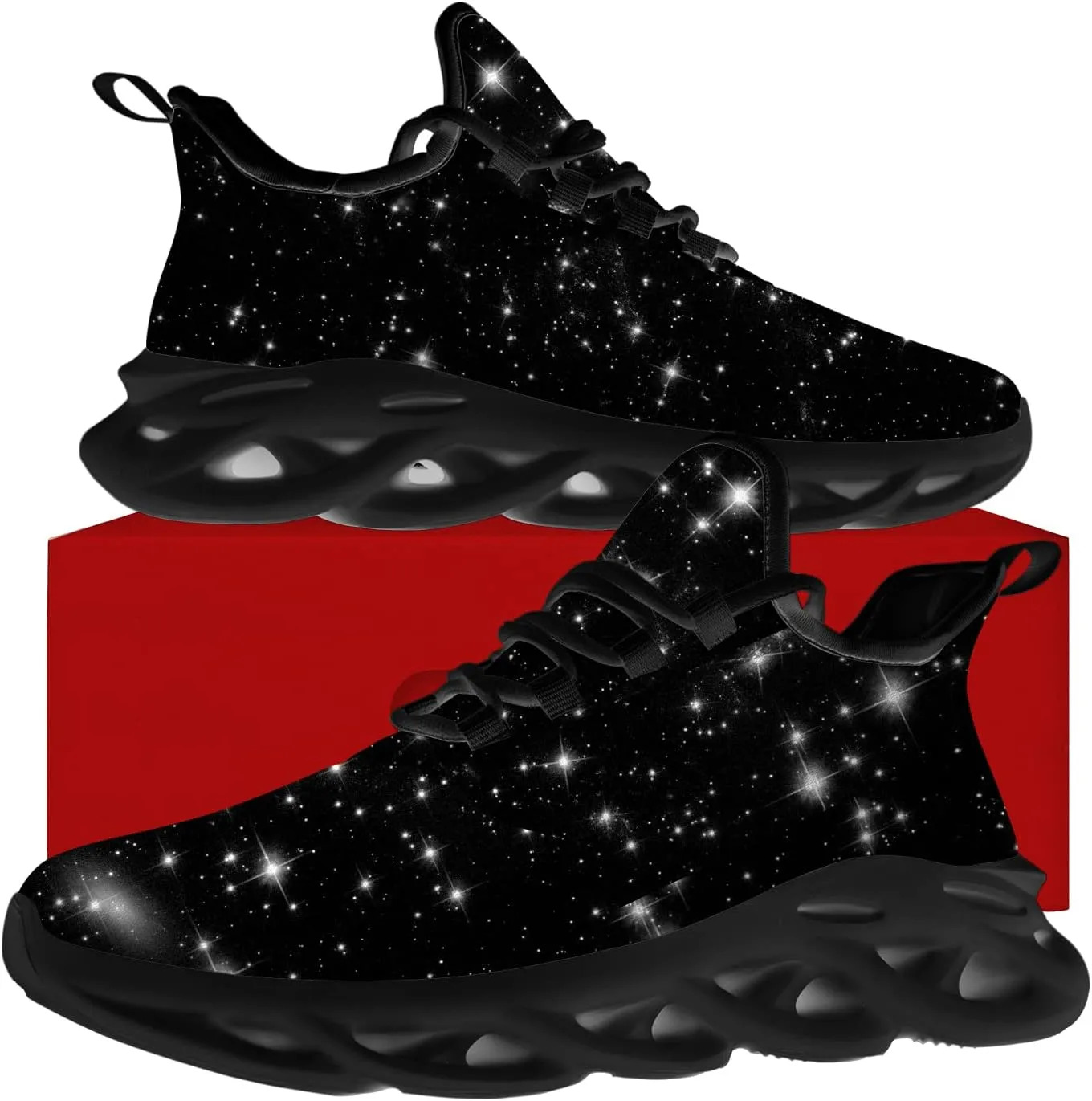 Ciadoon Galaxy Shoes for Men Women Road Running Shoes Non-Slip Walking Tennis Sneakers Cross Trainer Shoes Gifts