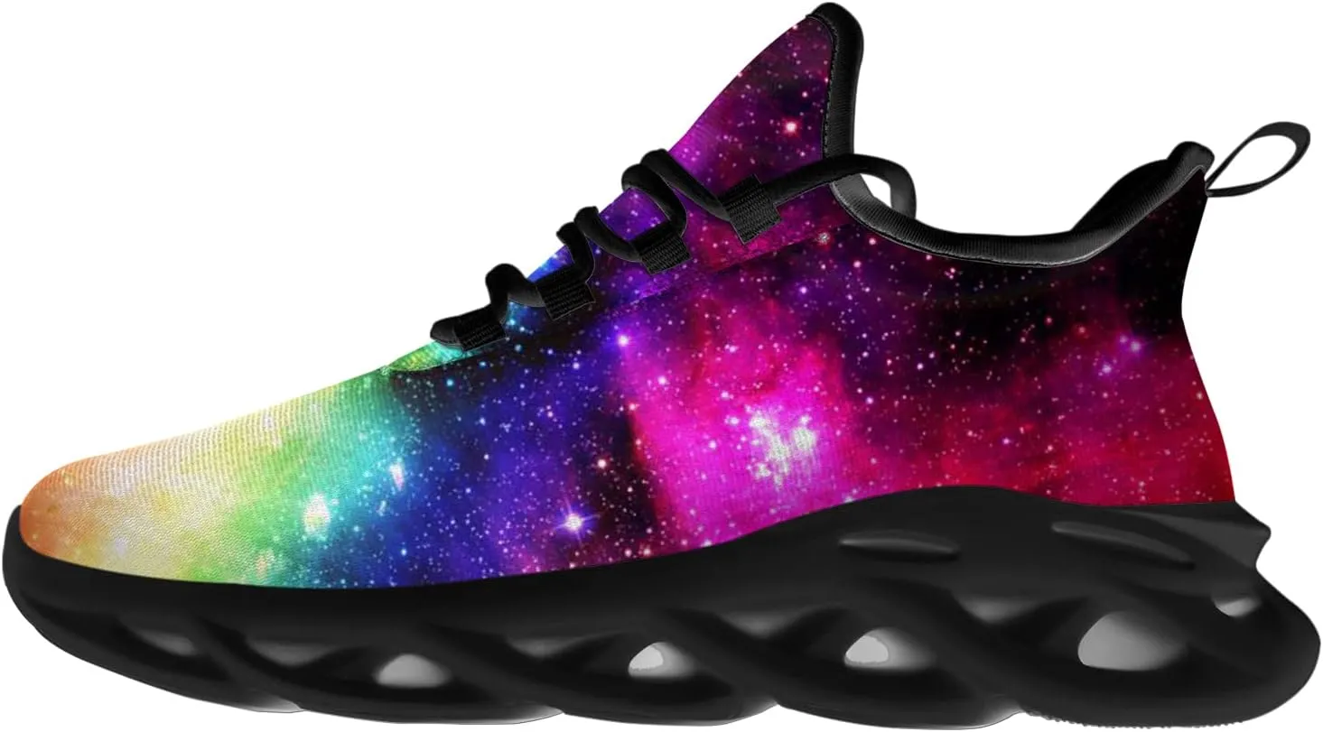 Ciadoon Galaxy Shoes for Men Women Road Running Shoes Non-Slip Walking Tennis Sneakers Cross Trainer Shoes Gifts