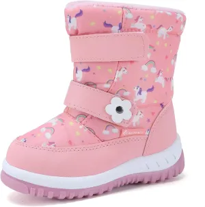 CIOR Winter Snow Boots for Boy and Girl Outdoor Waterproof with Fur Lined(Toddler/Little Kids)