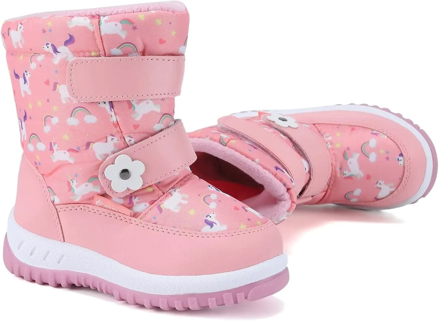 CIOR Winter Snow Boots for Boy and Girl Outdoor Waterproof with Fur Lined(Toddler/Little Kids)