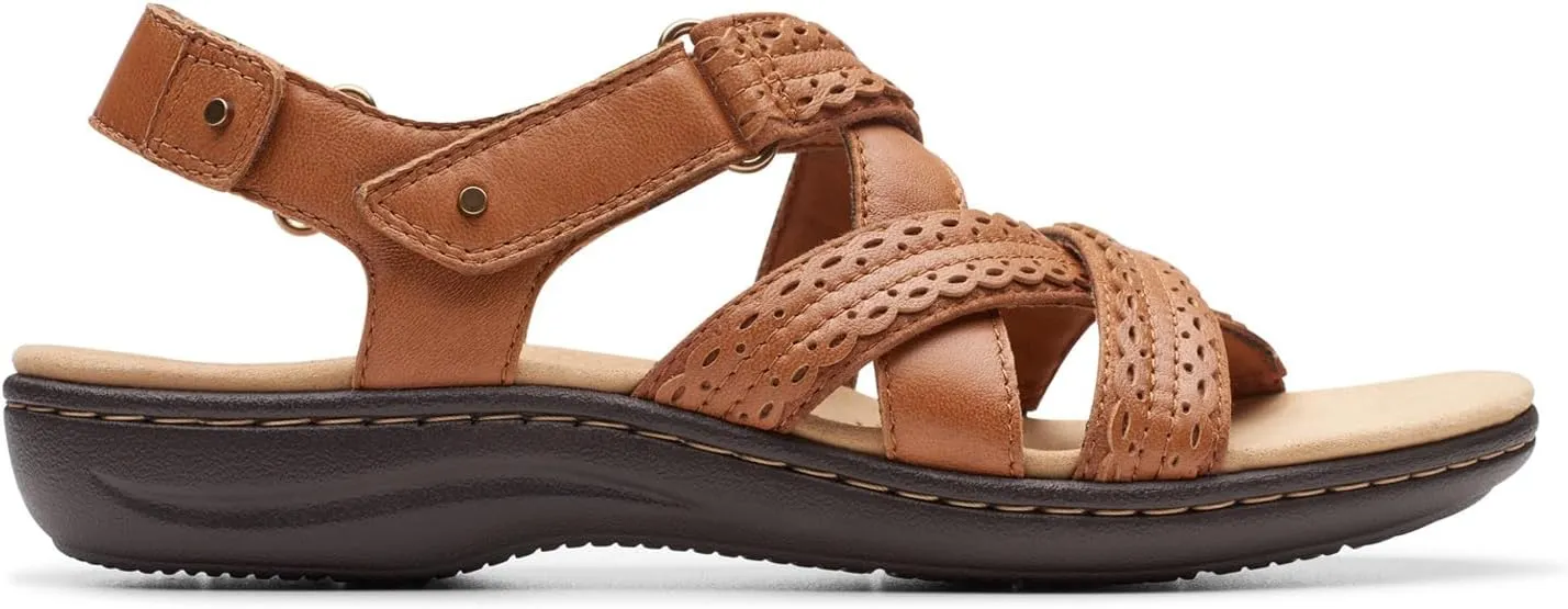 Clarks Womens Laurieann Rena Leather Casual Strappy Sandals