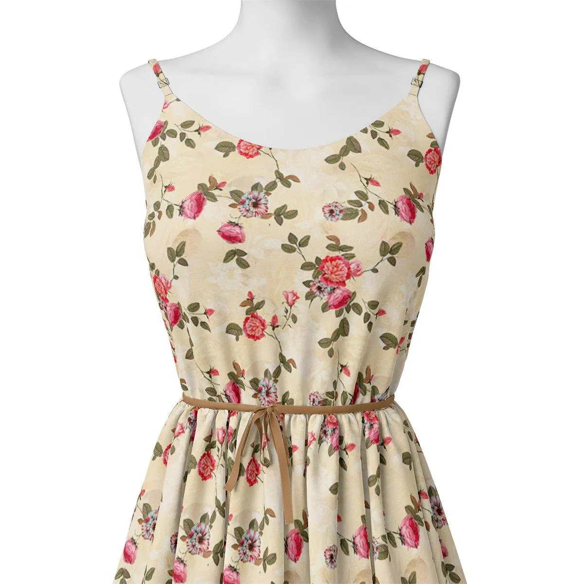 Classic Poppy Flower Digital Printed Fabric - Silk Crepe