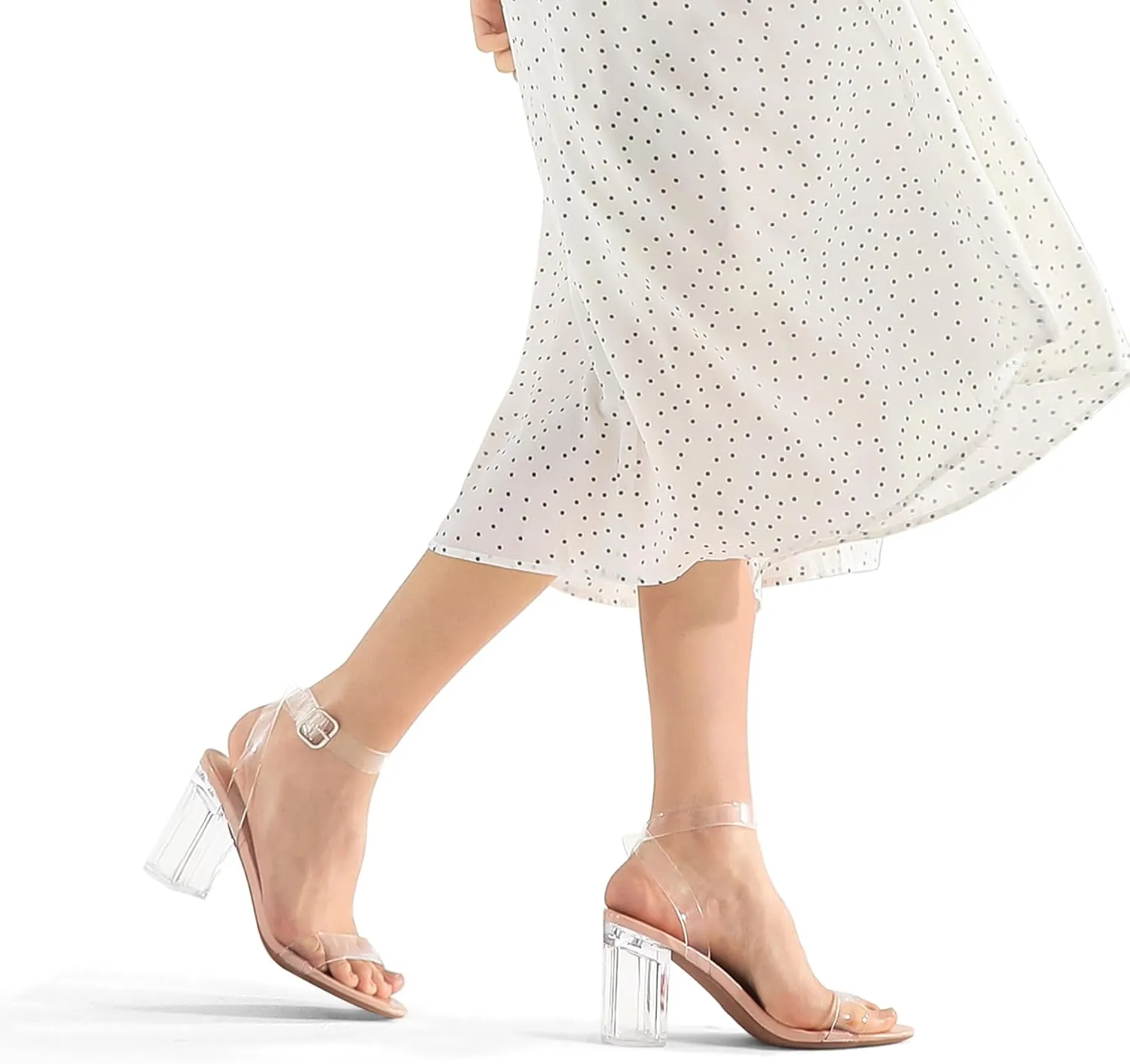 COASIS Women's Chunky Block Heels Open Toe Ankle Strap 3.5 Inch Heeled Sandals