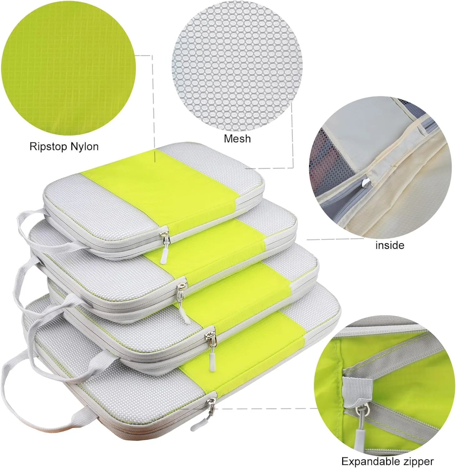 Compression Packing Cubes For Suitcases,Gowraps 6 Set/4 Set Travel Cubes For Luggage/Carry On/Backpack Compressible Travel Organizer Bags &Storage Bag Set Packing Organizers