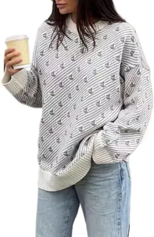 Coquette Oversized Sweaters Y2K Cute Pullover Sweaters Kawaii Graphic Crewneck Sweatshirts Thick Fall Clothes