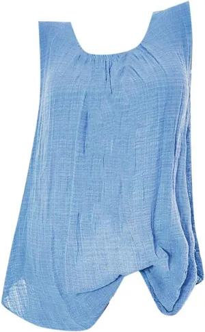 Cotton Linen Tank Tops for Women Trendy Round Neck Sleeveless Vest Casual Baggy T-Shirts Plus Size Vacation Blouse