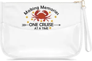 Crab Lovers Gift Cruise Clear Makeup Bag Cruise Gift Summer Beach Travel Accessories for Women Cosmetic Bag Cruise Vacation Present for Daughter Sea Animal Lover Present Toiletry Pouch for Travel