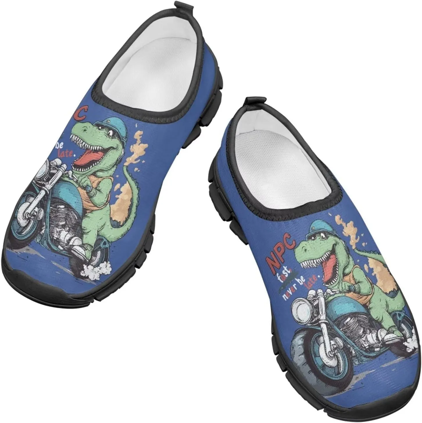 Cute Pattern Slip-On Walking Shoes for Boys Soft Casual Flat Non-Slip Shoes Kid Low-Top Outdoor Sneakers US Size 11-15