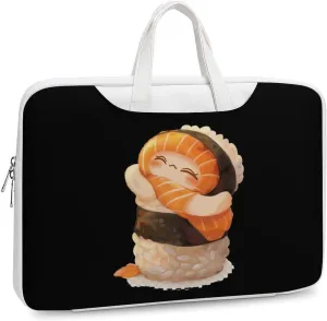 Cute Sushi Hug Salmon Maki Anime Figure Japanese Laptop Tote Bag Waterproof Computer Carrying Case Business Office Briefcase