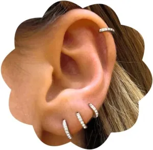 Dainty Ear Cuffs Earrings Non Pierced Sparkling Rhinestones Cartilage Climber Ear Wrap Earrings Clip on Earrings Minimalist Cuff Fake Earrings Trendy Jewelry for Women