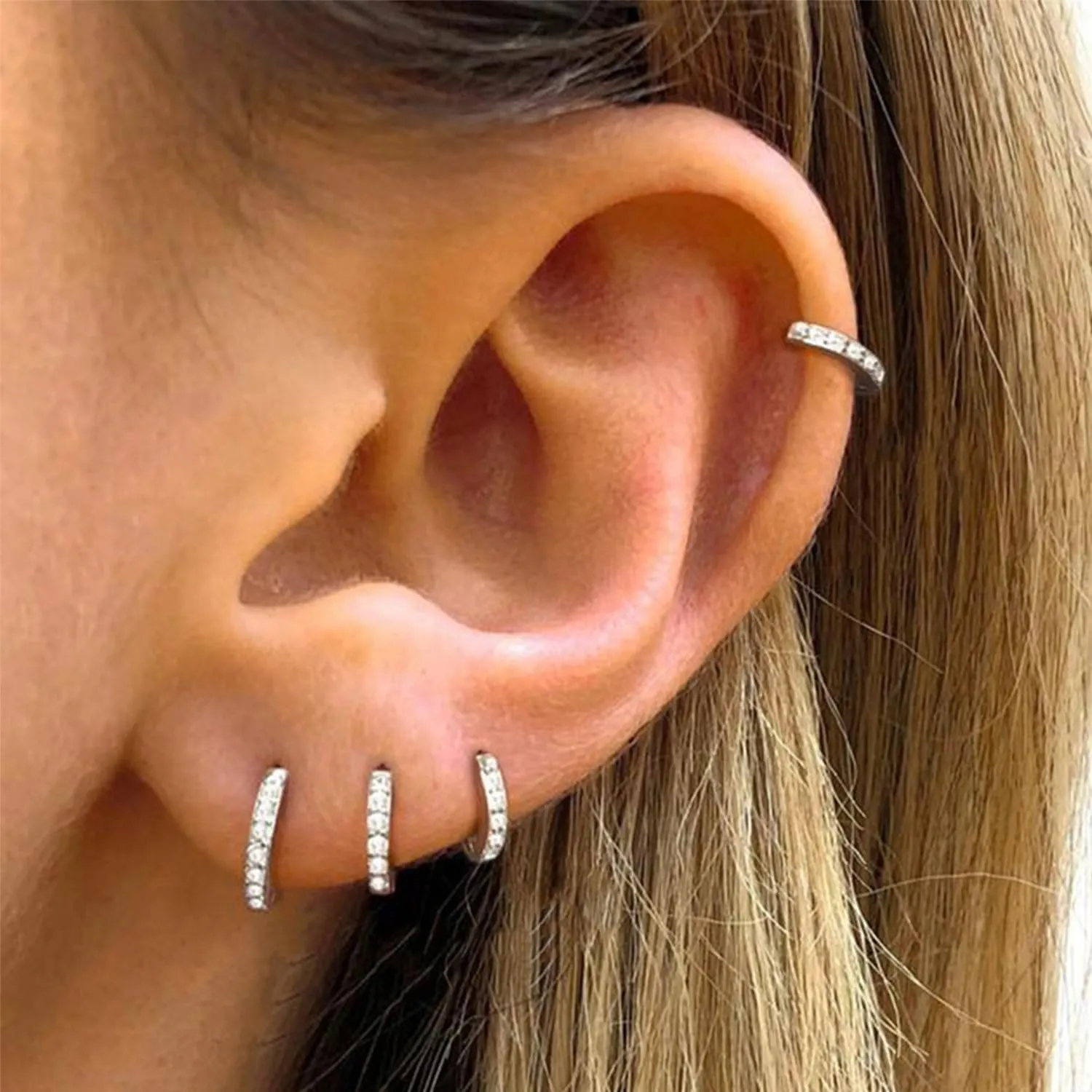 Dainty Ear Cuffs Earrings Non Pierced Sparkling Rhinestones Cartilage Climber Ear Wrap Earrings Clip on Earrings Minimalist Cuff Fake Earrings Trendy Jewelry for Women